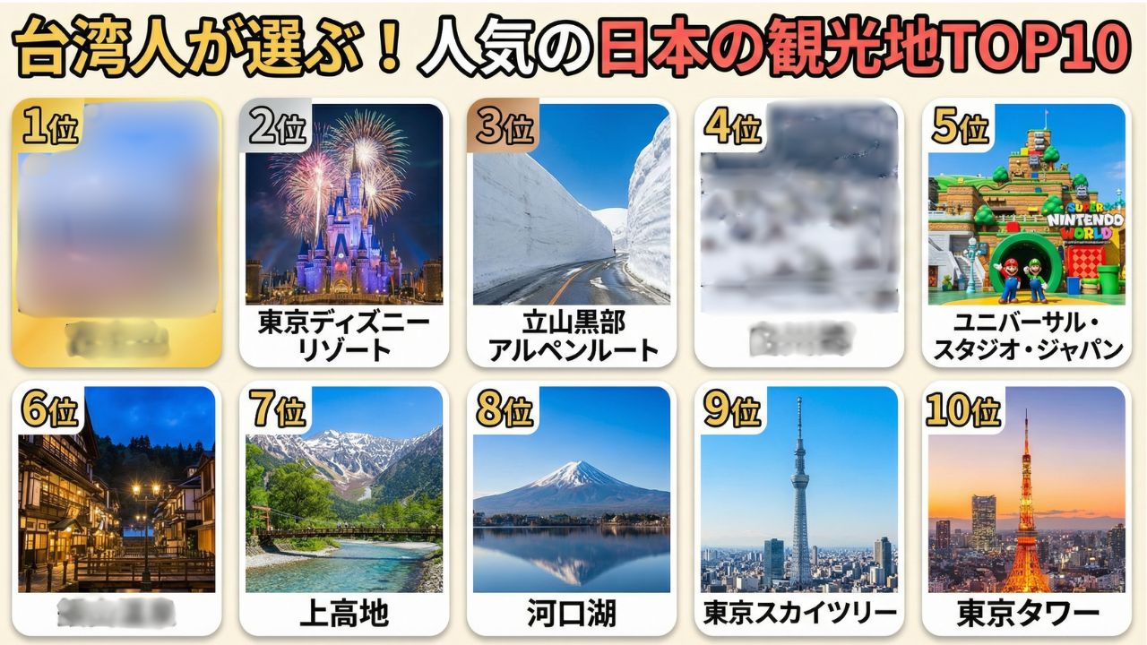なぜココが人気？台湾人に刺さる日本の観光地TOP10（理由つき）